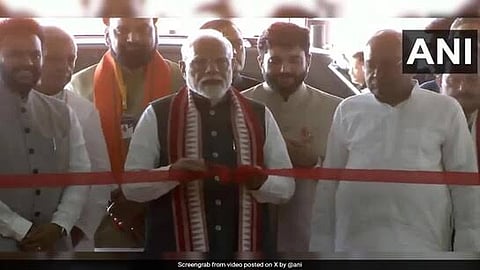 PM Modi inaugurated a new terminal at Patna airport, accompanied by Chief Minister Nitish Kumar and the Civil Aviation Minister.