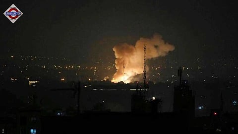Smoke seen after an explosion in Tehran.