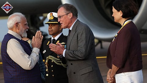 The Prime Minister was received at the airport by UK Foreign Office Minister in charge of the Indo-Pacific Catherine West.