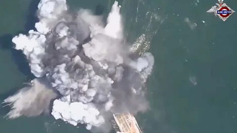 Ukraine's "Largest" Naval Ship Sunk In Russia's First Sea Drone Attack