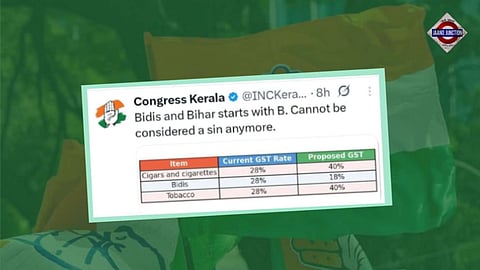"Bidi and Bihar starts with B", said Congress after GST reforms, NDA calls it insult to the state