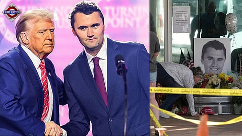 Charlie Kirk speaks before he is shot during Turning Point's visit to Utah Valley University in Orem.