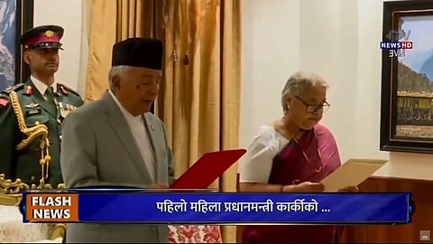 Sushila Karki takes oath as interim PM of Nepal amid nation-wide protests. Oath administered by President Ramchandra Paudel.