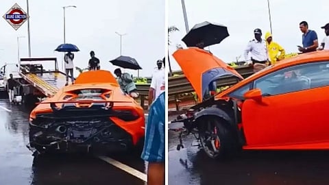 A Lamborghini crash video went viral.