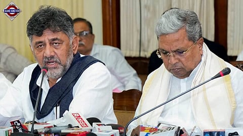 Karnataka Chief Minister Siddaramaiah with his deputy DK Shivakumar | File Image