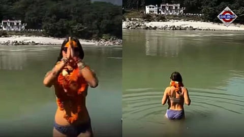 Woman In Bikini Takes Holy Dip In River Ganga, Sparks Debate| Video