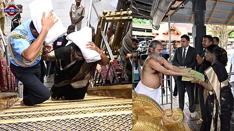 President Droupadi Murmu offering prayers at Sabarimala.