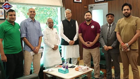 Ashok Gehlot meets Tejashwi Yadav in Patna.