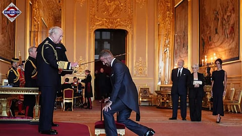 David Beckham receives knighthood from King Charles III at Windsor Castle 