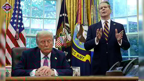 US President Donald Trump with US Treasury Secretary Scott Bessent. 