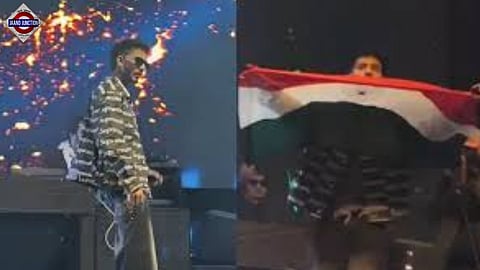 Pak rapper Talha Anjum waves Indian flag.