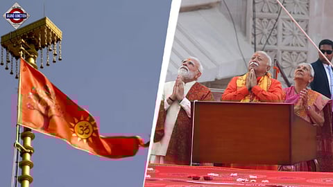 Prime Minister Modi and RSS chief Mohan Bhagwat hoisted the saffron flag atop the Ram Mandir in Ayodhya.