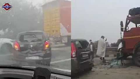 Multiple vehicles collided on the EPE in Greater Noida.