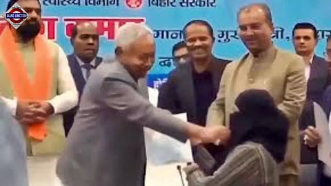 The video of Nitish Kumar pulling down a woman's hijab went viral online, sparking a huge political row. 