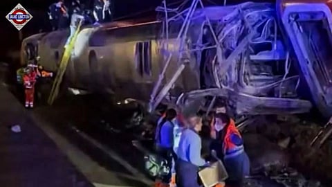 Two high-speed trains derail in Spain.