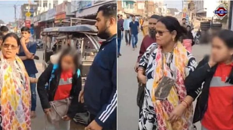 Bihar woman slaps daughter in public, forces her to carry bricks in school bag