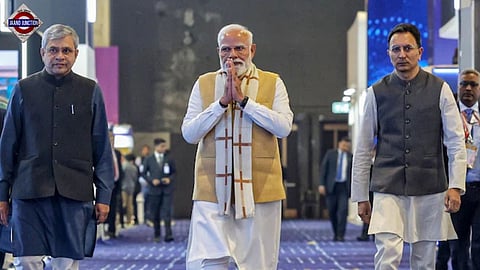 Prime Minister Narendra Modi during the inauguration of AI Summit on February 16