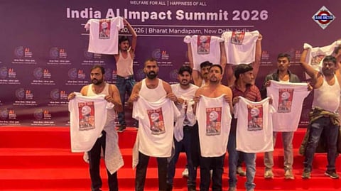 Shirts Off, Slogans On: Youth Congress Workers Protest At AI Summit, 4 Arrested