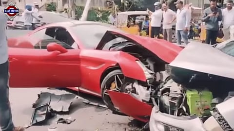 Speeding Ferrari loses control, rams multiple cars in Hyderabad; several injured.