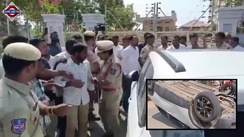 Chaos in Telangana as Congress, BJP workers clash.