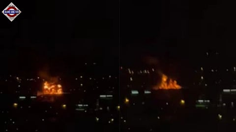 Massive fire breaks out near Dubai airport after drone attack.