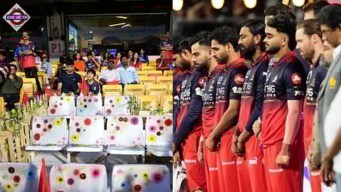 RCB pays tribute to stampede victims with one-minute silence before IPL 2026 opener. 