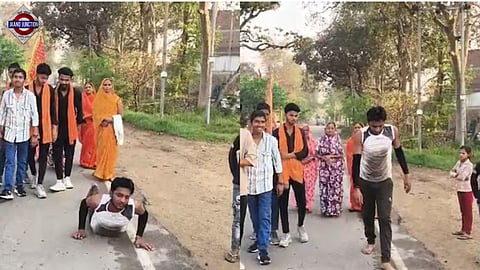 A video showing a UP man doing 9 kms of Dandvat yatra has gone viral. 
