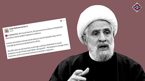 Hezbollah Chief Naim Qassem’s Aide Ali Yusuf Harshi Killed In Beirut Strike, Says Israel