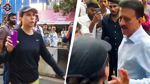 Frustrated Mumbai woman berates BJP minister at rally