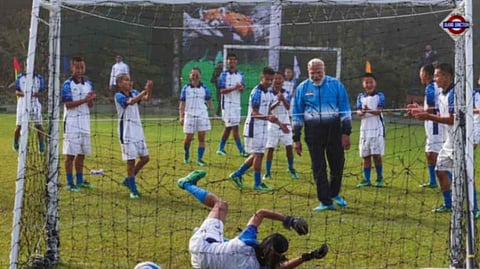 "Mujhe Hara Do Ge?" PM Modi Joins Gangtok Children For Game Of Football