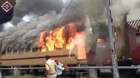 Patna Fast Passenger coach catches fire in Sasaram