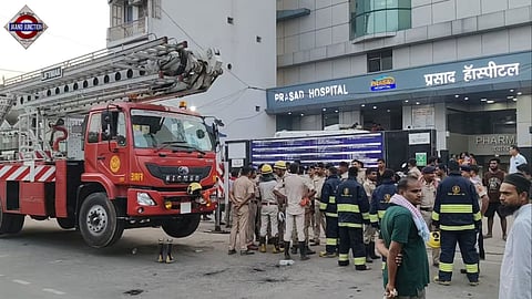 The blaze reportedly started in the ICU located on the fifth floor of the hospital.