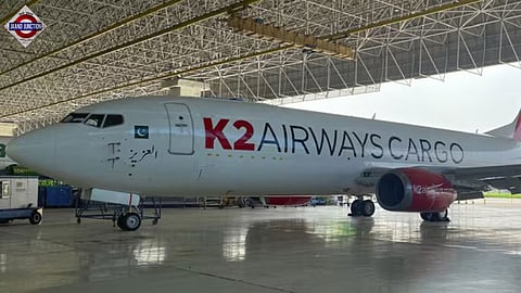 A Pakistan-registered K2 Airways cargo Boeing 737 lost contact with controllers.