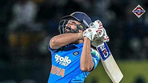 Rohit Sharma during an ODI match amid reports suggesting uncertainty over his future in India's one-day squad ahead of the 2027 ICC Men's Cricket World Cup.