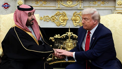 US President Donald Trump with Saudi Arabia's Crown Prince Mohammed bin Salman at the White House. 