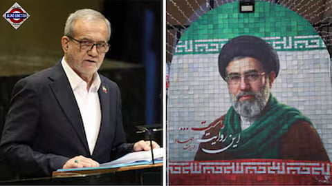 Iranian President Masoud Pezeshkian and Supreme Leader Mojtaba Khamenei