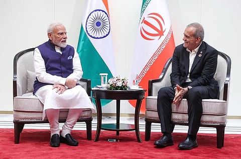 Indian PM Modi Metts Iranania President Massoud Pezeshkian At SCO Summit in Bishkek