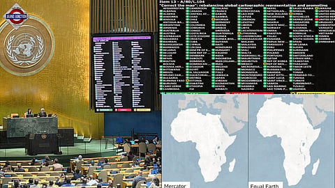 UN VOTES TO CORRECT WORLD MAP, AFRICA GETS ITS REAL SIZE
