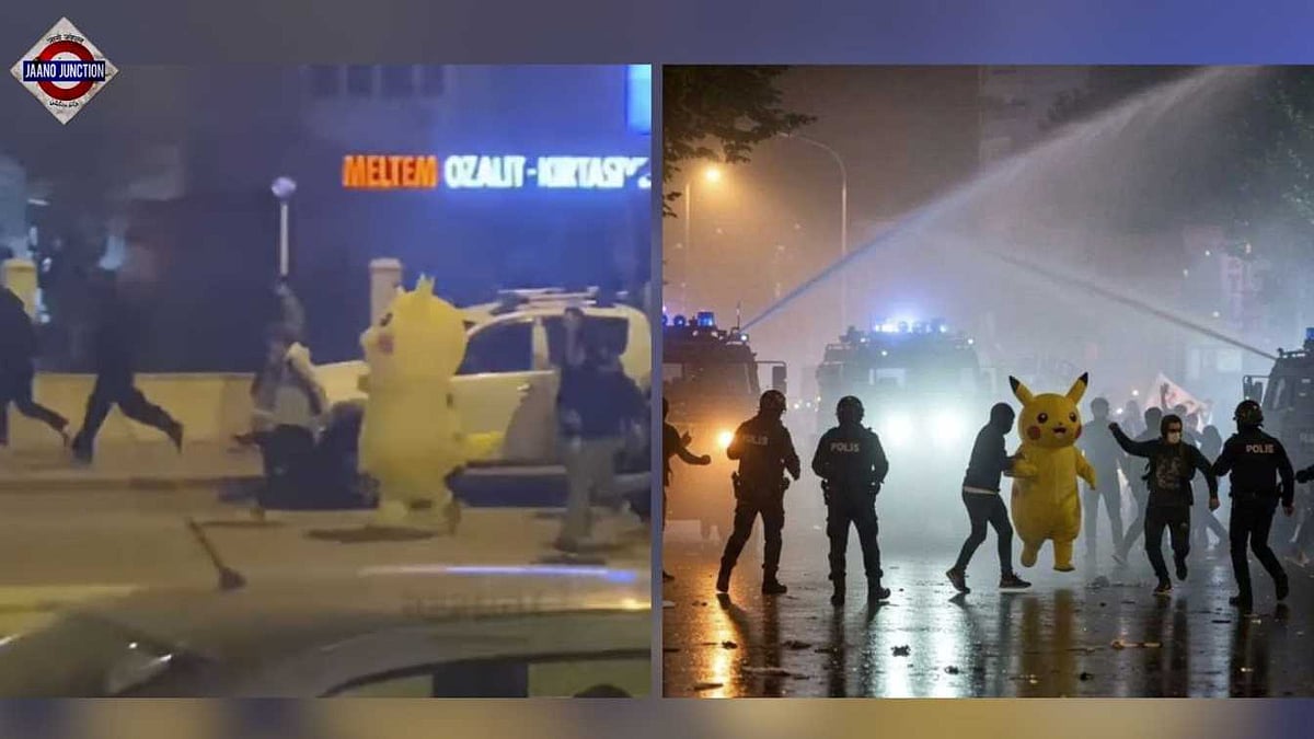 Viral video: Catch a Pikachu! Pokemon seen fleeing protests against ...