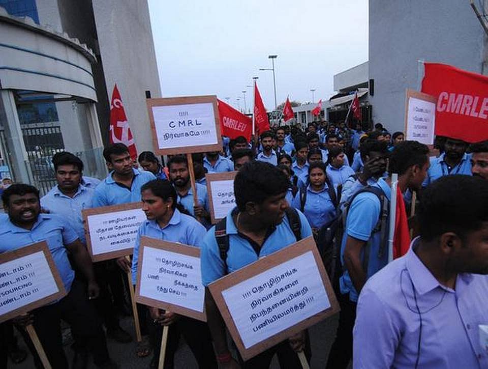 Metro staffs protest