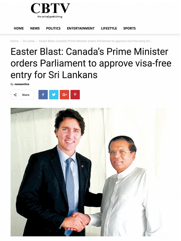 இலங்கை மக்கள் விசா இன்றி கனடாவிற்கு செல்லலாமா? : கனடா தூதரகம் விளக்கம்!
