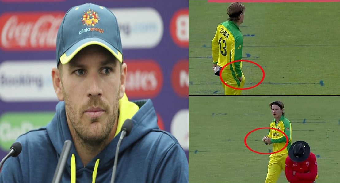 உலகக்கோப்பை 2019 : பந்தை சேதப்டுத்தினாரா ஆடம் சாம்பா ? ஆரோன் பின்ச் விளக்கம் !