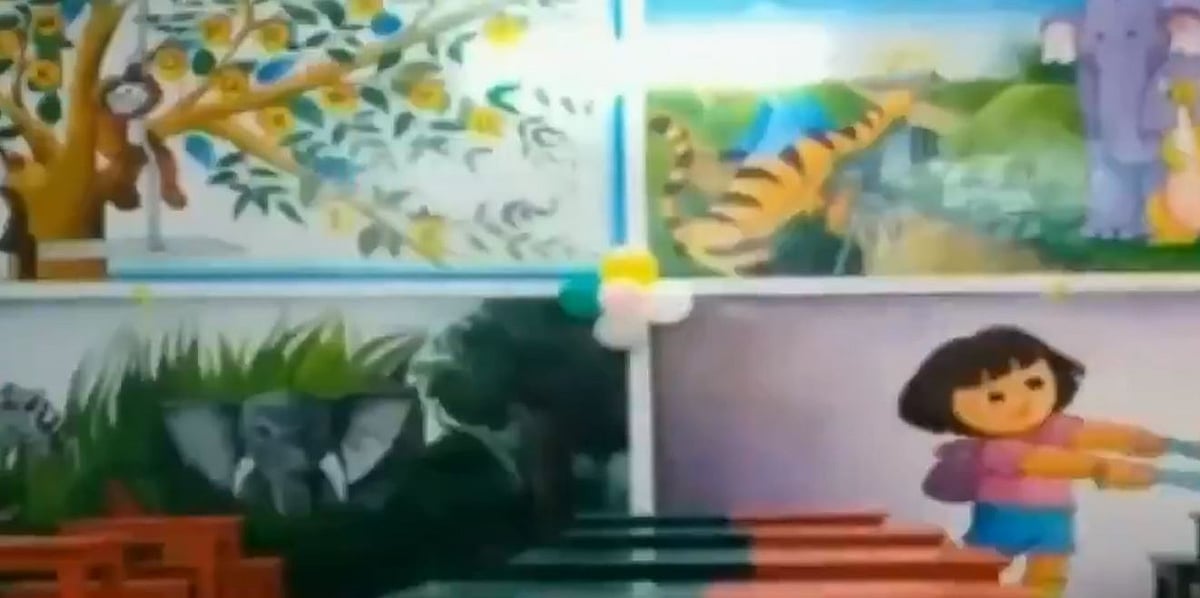 பா.ஜ.க கொடி வண்ணம் பூசப்பட்ட  அரசு பள்ளி இருக்கைகள்! கடும் எதிர்ப்பை அடுத்து அகற்றம்