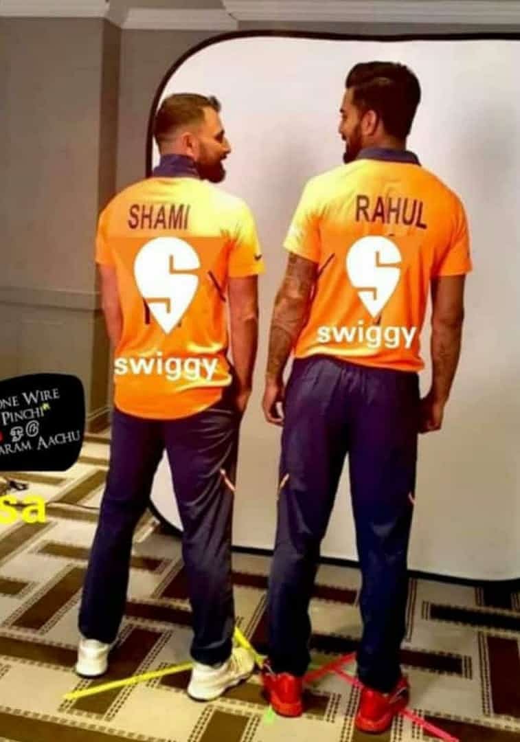 இந்தியாவின் புதிய ஜெர்ஸியால் ஸ்விகிக்கு இலவச விளம்பரம் - நெட்டிசன்களின் மீம் கலாய்