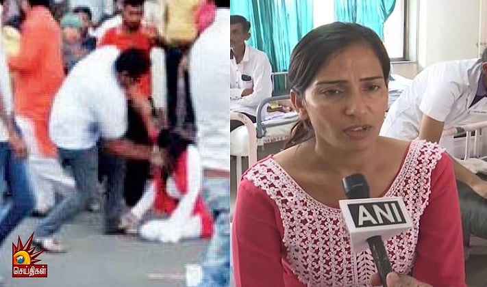 தண்ணீர் கேட்டு போராடிய பெண்ணை நடுரோட்டில் கொடூரமாக தாக்கும் பா.ஜ.க எம்.எல்.ஏ! (வீடியோ)