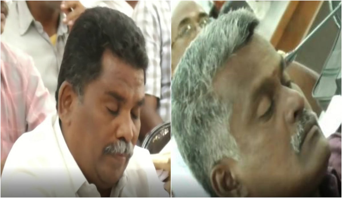 தண்ணீர் தட்டுப்பாடு குறித்த கூட்டத்தில் அமைச்சரின் முன்னிலையிலேயே தூங்கிவழிந்த அதிகாரிகள்!