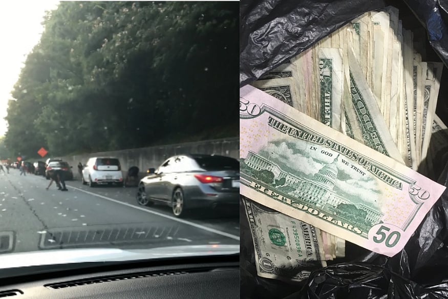 சாலையில் பண மழை... அள்ளிச் சென்ற மக்கள் : அமெரிக்காவில் அதிசய நிகழ்வு! (வீடியோ)