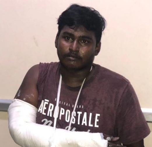 குடிபோதையில் போலிசுடன் தகராறு செய்த நவீன்