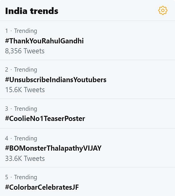 இது வரை நீங்கள் செய்ததற்கு நன்றி - தொண்டர்களின் நன்றிகளால் ட்ரெண்டாகும் #ThankYouRahulGandhi ஹேஷ்டேக்!