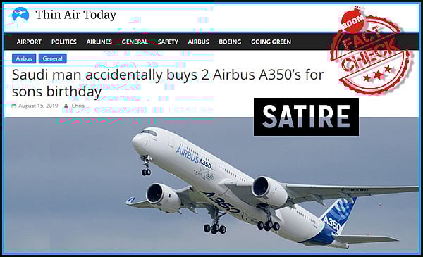 மகன் பிறந்தநாளுக்கு 2400 கோடி ரூபாய் விமானங்களைப் பரிசளித்த தொழிலதிபர் - வைரல் ஆன வதந்தி ! 